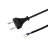 Euro Power Cable with Flat Plug 2x 0,75 2m Black