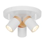 D'Lite Spot Beitem Metal Frosted White FSC Wood | Suitable For 3x GU10