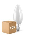 Multipack 10x Ledvance Classic LED E14 Candle Filament Frosted 4.8W 470lm - 827 Extra Warm White | Dimmable - Replaces 40W