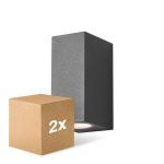 Duopack D'Lite Wall Light Vrebos Aluminium Black | Suitable for 2x GU10