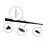 Rail Set 1-Phase 3 Meter Black | incl. End Cap, Power Connector and L-Connector