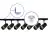 Complete Set 1-Phase Rail L 1,5 x 1,5 Meter Black | incl. 7x Spot + GU10 2700K 3W Dimmable + End Cap, Power Connector and L -Connector