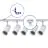 Complete Set 1-Phase Rail L 1,5 x 1,5 Meter White | incl. 5x Spot + GU10 2700K 3W Dimmable + End Cap, Power Connector and L -Connector