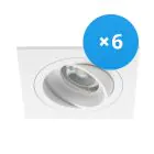 Multipack 6x Noxion Recessed Spot Boxi MR16 Tiltable White | Cutout 80mm - GU10 Socket