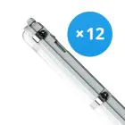 Multipack 12x Noxion LED Waterproof Batten Poseidon V3.0 18-30W 2340-4200lm - 830-865 CCT | 120cm - Through Wiring (5x2.5mm2)