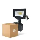 Multipack 4x Noxion LED Floodlight Beamy G3 10W 1100lm 100D - 840 Cool White | IP65 - Motion and Light Sensor - Symmetrical