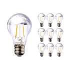 Multipack 10x Noxion Lucent LED E27 Pear Filament Clear 7W 680lm - 827 Extra Warm White | Replaces 60W